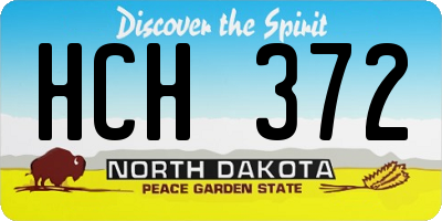 ND license plate HCH372