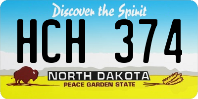 ND license plate HCH374