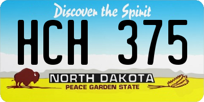 ND license plate HCH375