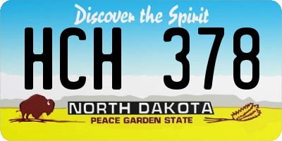 ND license plate HCH378