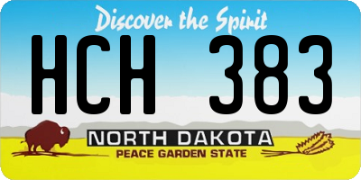 ND license plate HCH383