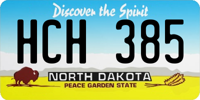 ND license plate HCH385