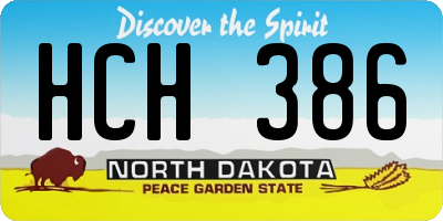 ND license plate HCH386