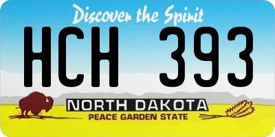 ND license plate HCH393