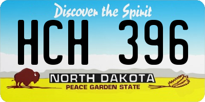 ND license plate HCH396