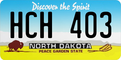 ND license plate HCH403