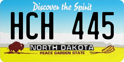 ND license plate HCH445