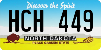 ND license plate HCH449