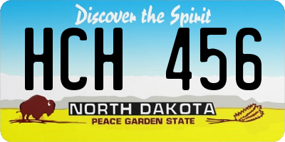 ND license plate HCH456