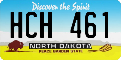 ND license plate HCH461