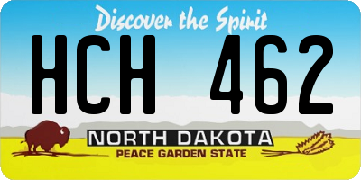 ND license plate HCH462