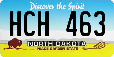 ND license plate HCH463