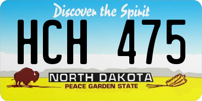 ND license plate HCH475
