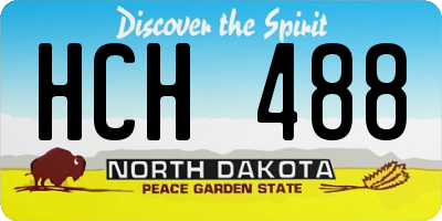 ND license plate HCH488