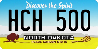 ND license plate HCH500