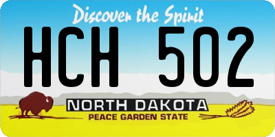 ND license plate HCH502