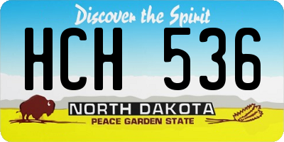 ND license plate HCH536