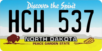 ND license plate HCH537