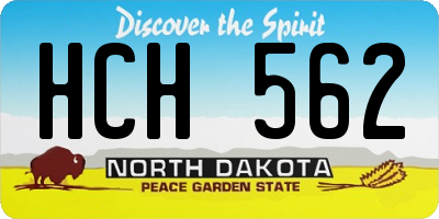 ND license plate HCH562