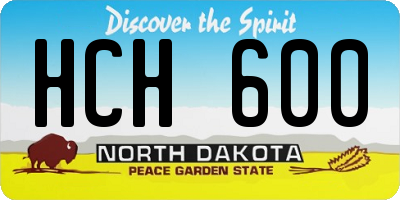 ND license plate HCH600