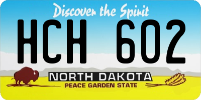 ND license plate HCH602