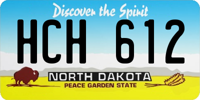 ND license plate HCH612