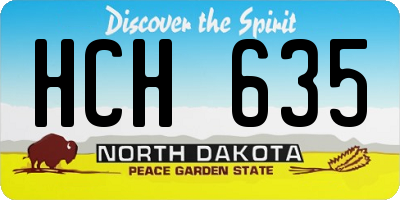 ND license plate HCH635