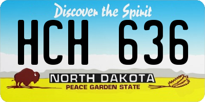 ND license plate HCH636