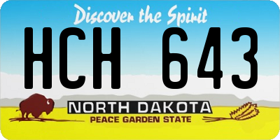 ND license plate HCH643