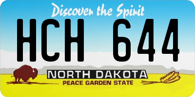 ND license plate HCH644