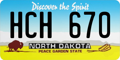 ND license plate HCH670