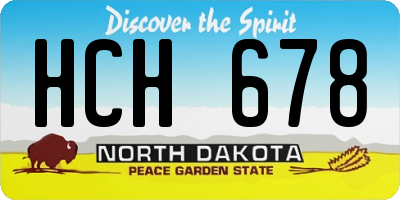 ND license plate HCH678