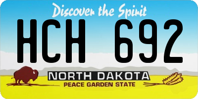 ND license plate HCH692