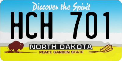 ND license plate HCH701