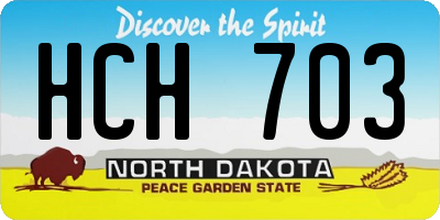 ND license plate HCH703