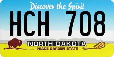 ND license plate HCH708