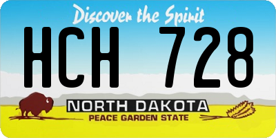 ND license plate HCH728