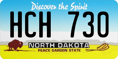 ND license plate HCH730