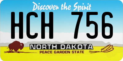 ND license plate HCH756