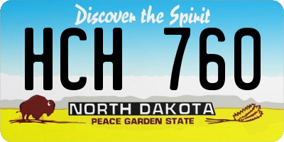 ND license plate HCH760