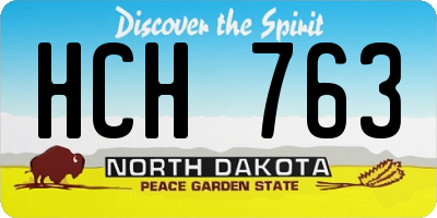 ND license plate HCH763