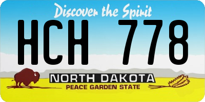 ND license plate HCH778