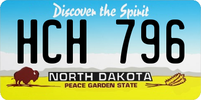ND license plate HCH796