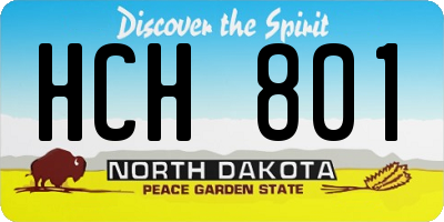 ND license plate HCH801