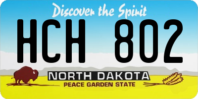 ND license plate HCH802