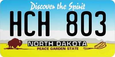 ND license plate HCH803