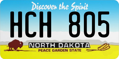 ND license plate HCH805