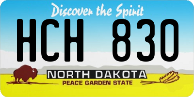 ND license plate HCH830