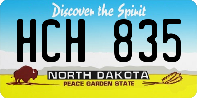 ND license plate HCH835