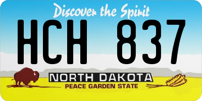 ND license plate HCH837